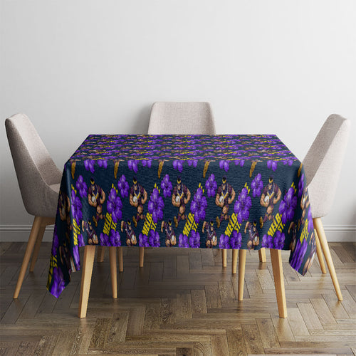 Melbourne Storm Tablecloth Tropical Hibiscus Floral Seamless Rugby Mascot
