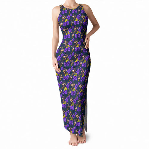 Melbourne Storm Tank Maxi Dress Tropical Hibiscus Floral Seamless Rugby Mascot