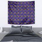 Melbourne Storm Tapestry Tropical Hibiscus Floral Seamless Rugby Mascot