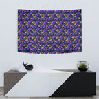 Melbourne Storm Tapestry Tropical Hibiscus Floral Seamless Rugby Mascot