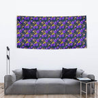 Melbourne Storm Tapestry Tropical Hibiscus Floral Seamless Rugby Mascot