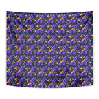Melbourne Storm Tapestry Tropical Hibiscus Floral Seamless Rugby Mascot