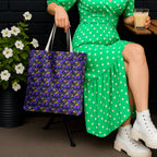 Melbourne Storm Tote Bag Tropical Hibiscus Floral Seamless Rugby Mascot