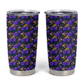 Melbourne Storm Tumbler Cup Tropical Hibiscus Floral Seamless Rugby Mascot
