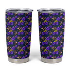 Melbourne Storm Tumbler Cup Tropical Hibiscus Floral Seamless Rugby Mascot
