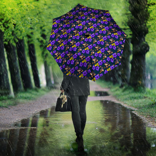 Melbourne Storm Umbrella Tropical Hibiscus Floral Seamless Rugby Mascot