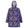 Melbourne Storm Wearable Blanket Hoodie Tropical Hibiscus Floral Seamless Rugby Mascot