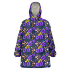 Melbourne Storm Wearable Blanket Hoodie Tropical Hibiscus Floral Seamless Rugby Mascot