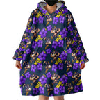 Melbourne Storm Wearable Blanket Hoodie Tropical Hibiscus Floral Seamless Rugby Mascot