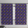 Melbourne Storm Window Curtain Tropical Hibiscus Floral Seamless Rugby Mascot