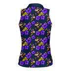 Melbourne Storm Women Sleeveless Polo Shirt Tropical Hibiscus Floral Seamless Rugby Mascot