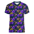 Melbourne Storm Women V-Neck T-Shirt Tropical Hibiscus Floral Seamless Rugby Mascot
