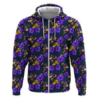Melbourne Storm Zip Hoodie Tropical Hibiscus Floral Seamless Rugby Mascot