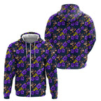 Melbourne Storm Zip Hoodie Tropical Hibiscus Floral Seamless Rugby Mascot