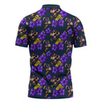Melbourne Storm Zipper Polo Shirt Tropical Hibiscus Floral Seamless Rugby Mascot