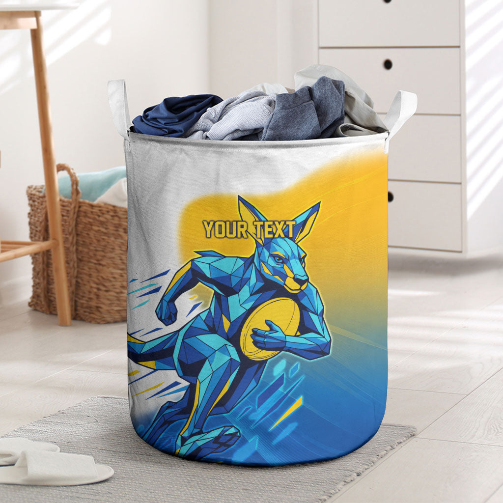Personalised Australian Oztag Kangaroo Mascot Laundry Basket Try Tag Triumph Australia Abstract Geometric