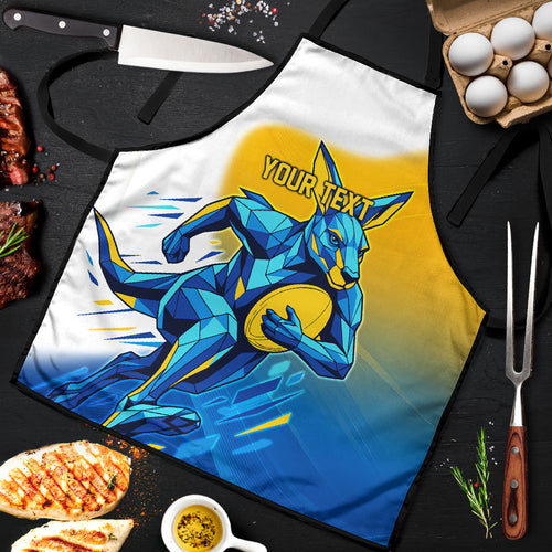 Personalised Australian Oztag Kangaroo Mascot Apron Try Tag Triumph Australia Abstract Geometric