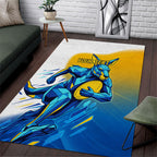 Personalised Australian Oztag Kangaroo Mascot Area Rug Try Tag Triumph Australia Abstract Geometric