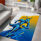 Personalised Australian Oztag Kangaroo Mascot Area Rug Try Tag Triumph Australia Abstract Geometric
