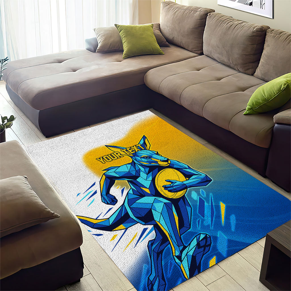 Personalised Australian Oztag Kangaroo Mascot Area Rug Try Tag Triumph Australia Abstract Geometric