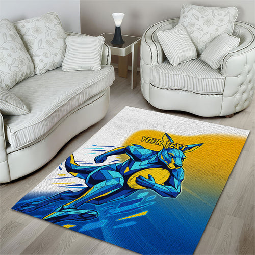 Personalised Australian Oztag Kangaroo Mascot Area Rug Try Tag Triumph Australia Abstract Geometric