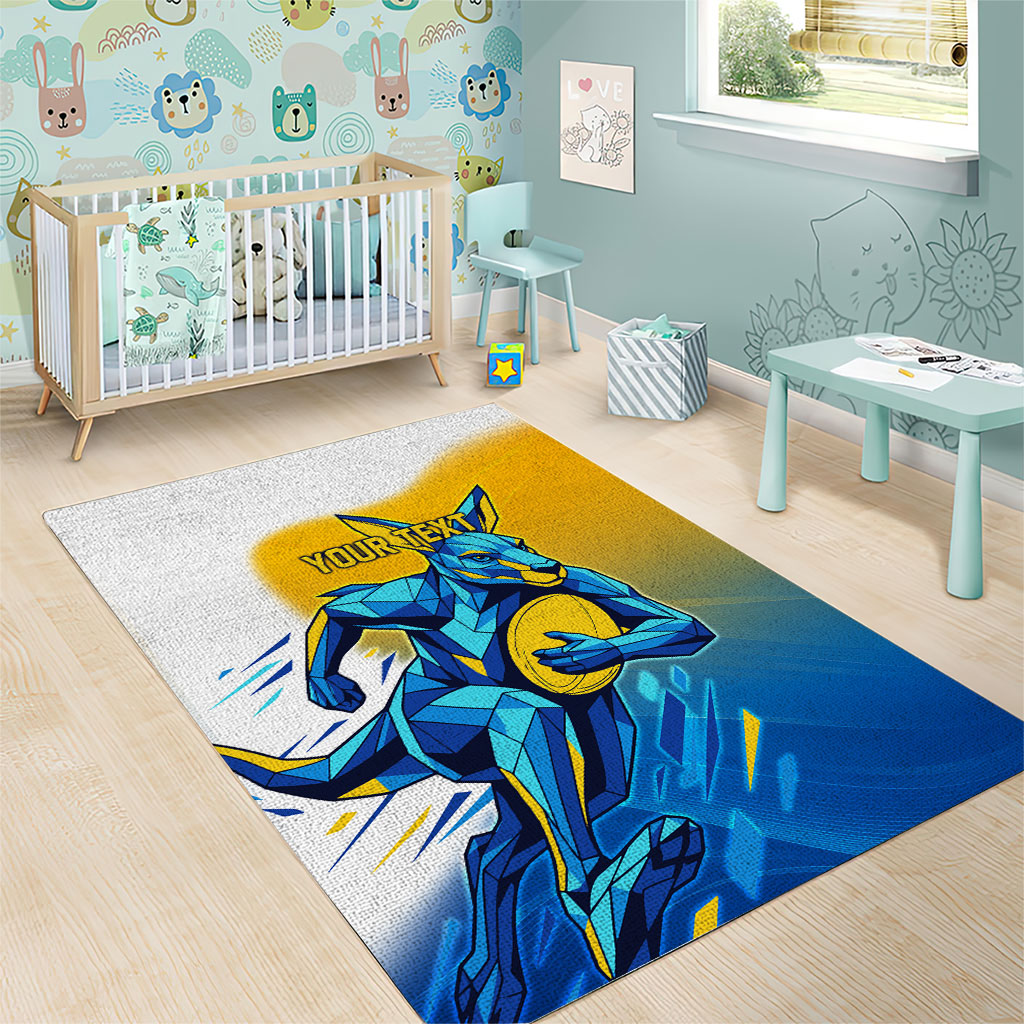 Personalised Australian Oztag Kangaroo Mascot Area Rug Try Tag Triumph Australia Abstract Geometric