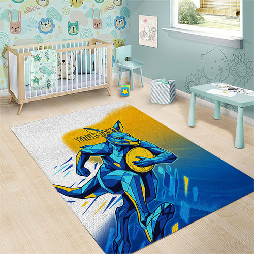 Personalised Australian Oztag Kangaroo Mascot Area Rug Try Tag Triumph Australia Abstract Geometric