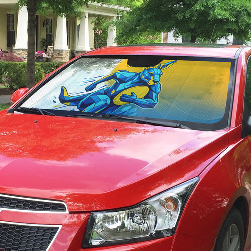 Personalised Australian Oztag Kangaroo Mascot Auto Sun Shade Try Tag Triumph Australia Abstract Geometric