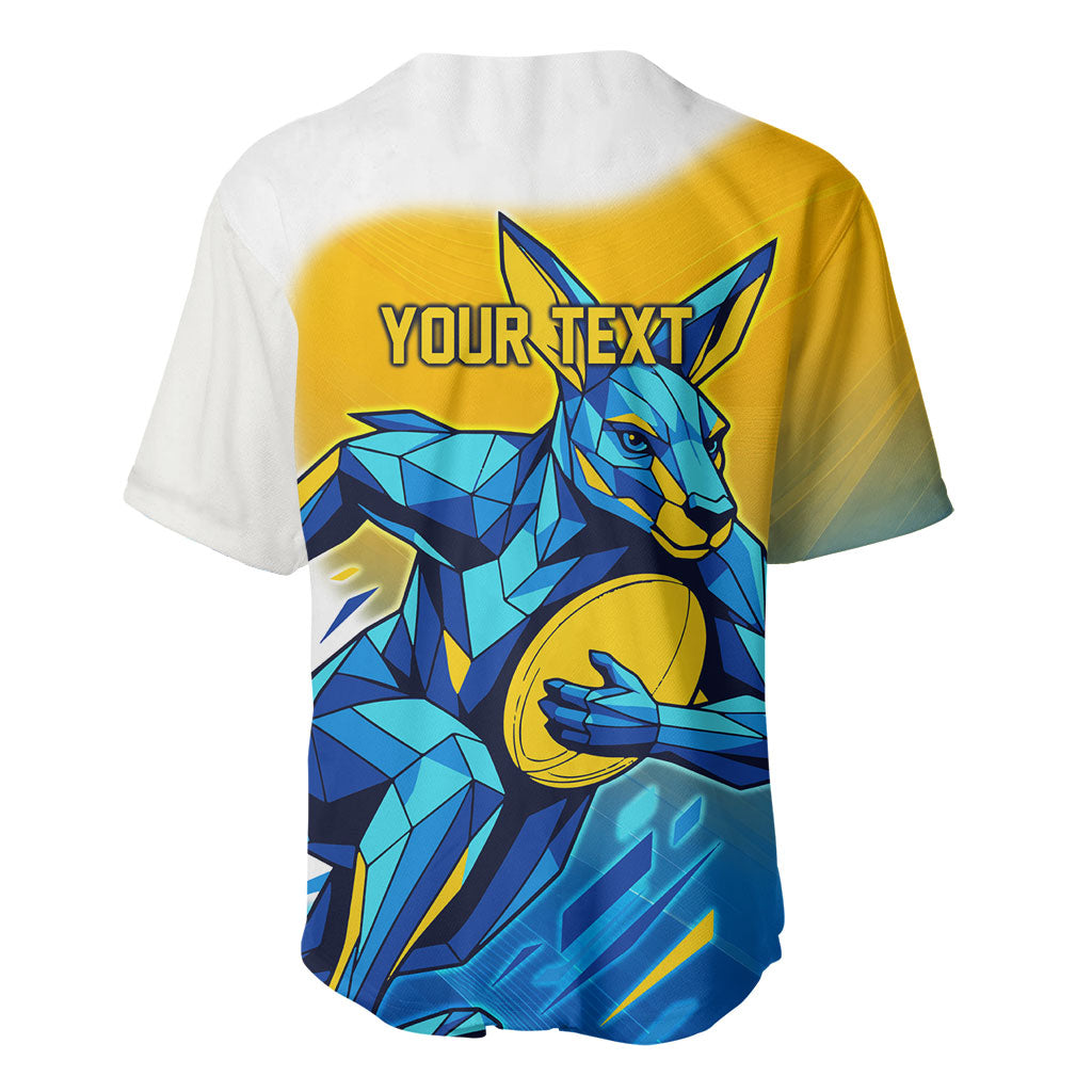 Personalised Australian Oztag Kangaroo Mascot Baseball Jersey Try Tag Triumph Australia Abstract Geometric