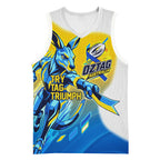 Personalised Australian Oztag Kangaroo Mascot Basketball Jersey Try Tag Triumph Australia Abstract Geometric