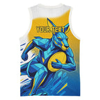Personalised Australian Oztag Kangaroo Mascot Basketball Jersey Try Tag Triumph Australia Abstract Geometric
