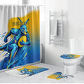 Personalised Australian Oztag Kangaroo Mascot Bathroom Set Try Tag Triumph Australia Abstract Geometric