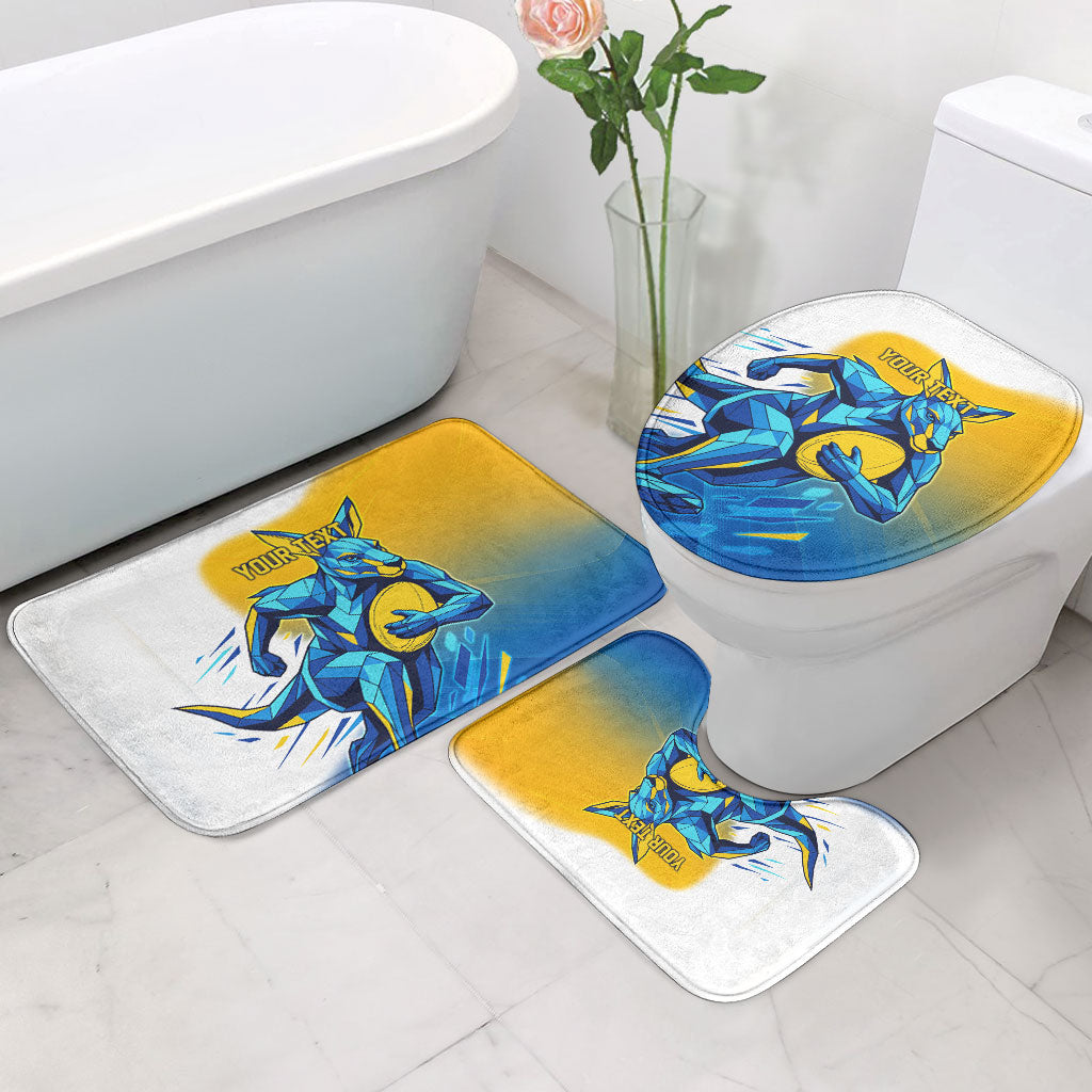 Personalised Australian Oztag Kangaroo Mascot Bathroom Set Try Tag Triumph Australia Abstract Geometric