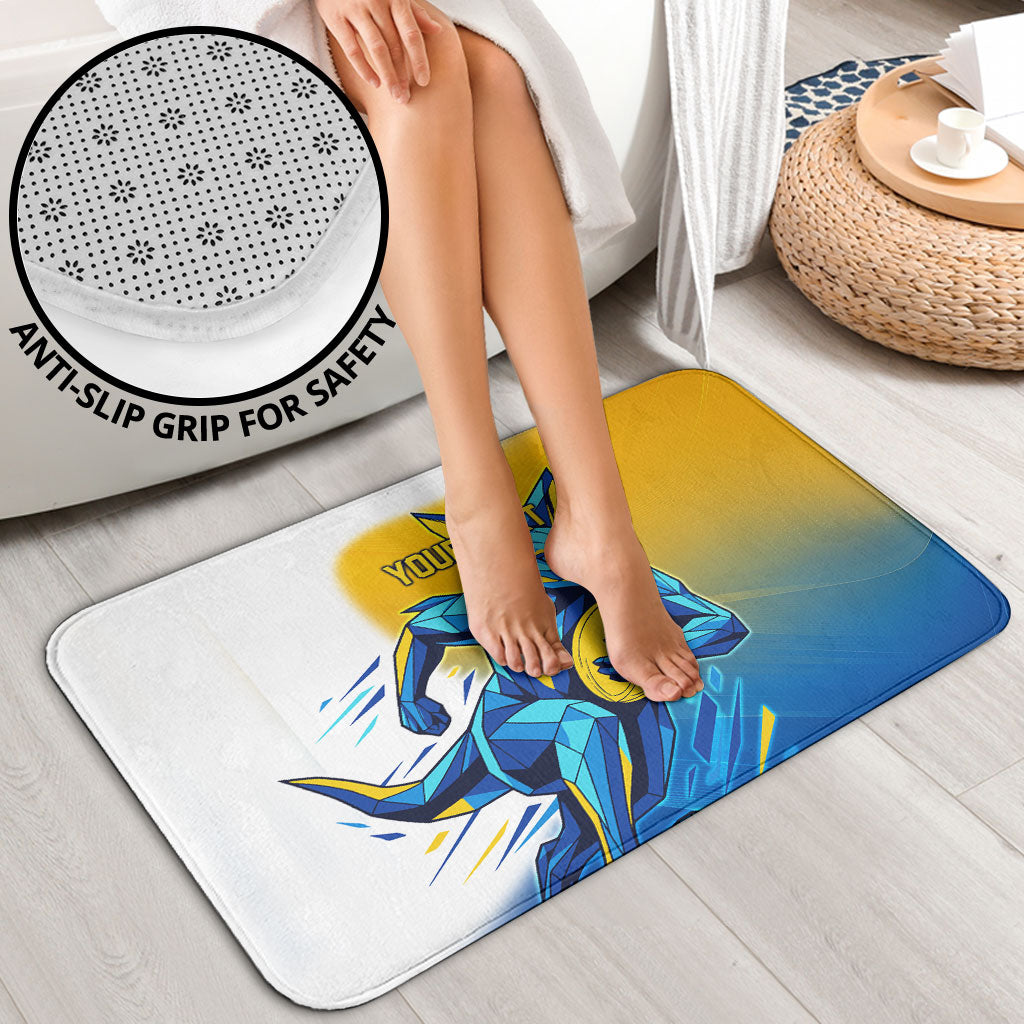Personalised Australian Oztag Kangaroo Mascot Bathroom Set Try Tag Triumph Australia Abstract Geometric