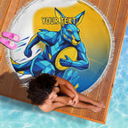 Personalised Australian Oztag Kangaroo Mascot Beach Blanket Try Tag Triumph Australia Abstract Geometric