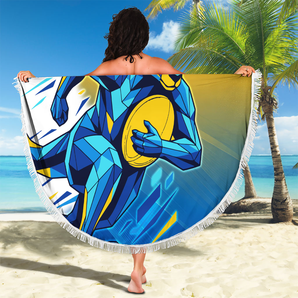 Personalised Australian Oztag Kangaroo Mascot Beach Blanket Try Tag Triumph Australia Abstract Geometric