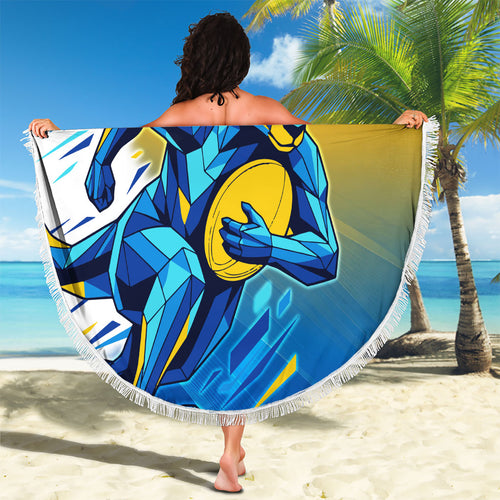 Personalised Australian Oztag Kangaroo Mascot Beach Blanket Try Tag Triumph Australia Abstract Geometric