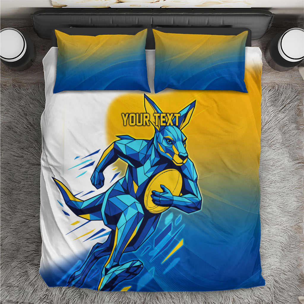 Personalised Australian Oztag Kangaroo Mascot Bedding Set Try Tag Triumph Australia Abstract Geometric