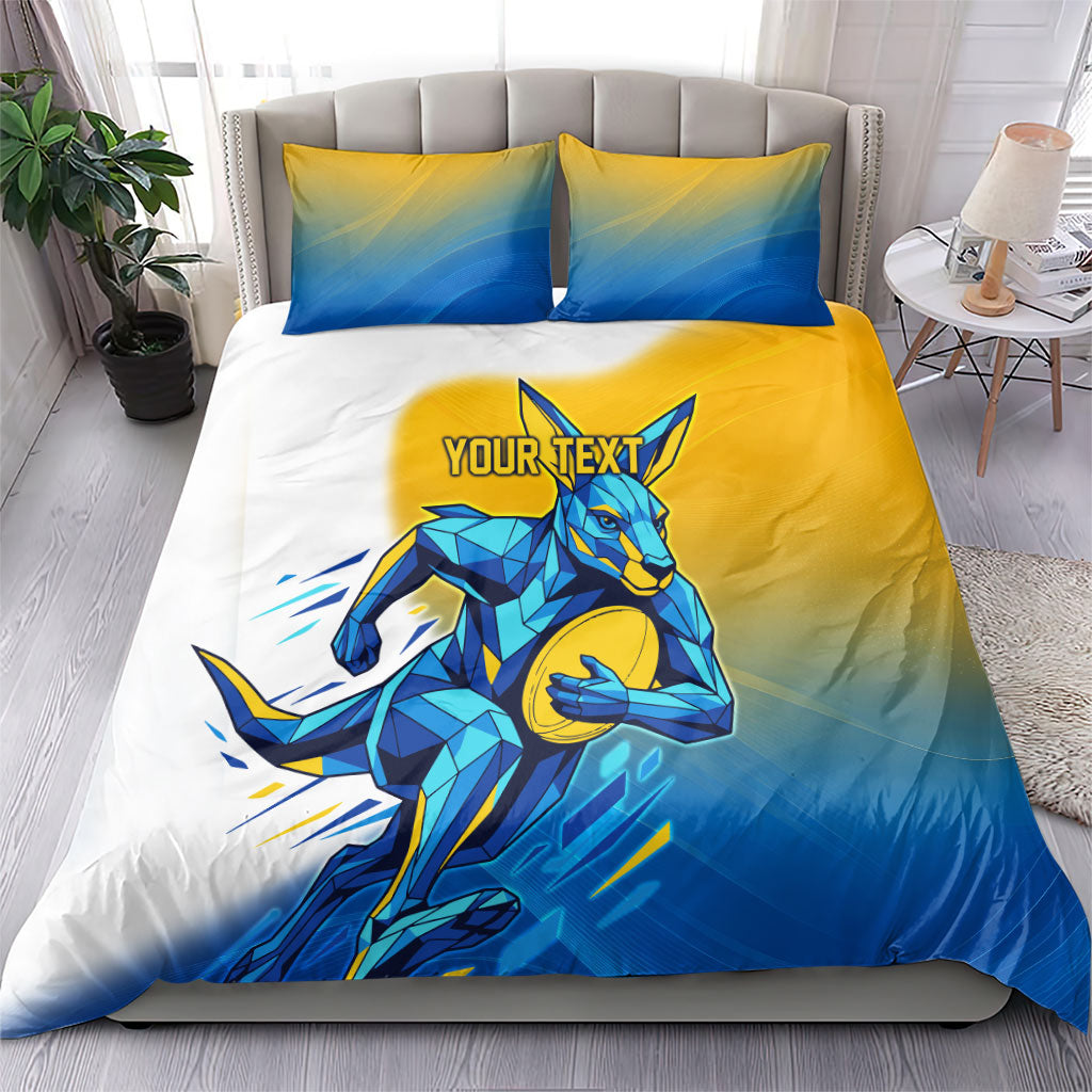Personalised Australian Oztag Kangaroo Mascot Bedding Set Try Tag Triumph Australia Abstract Geometric