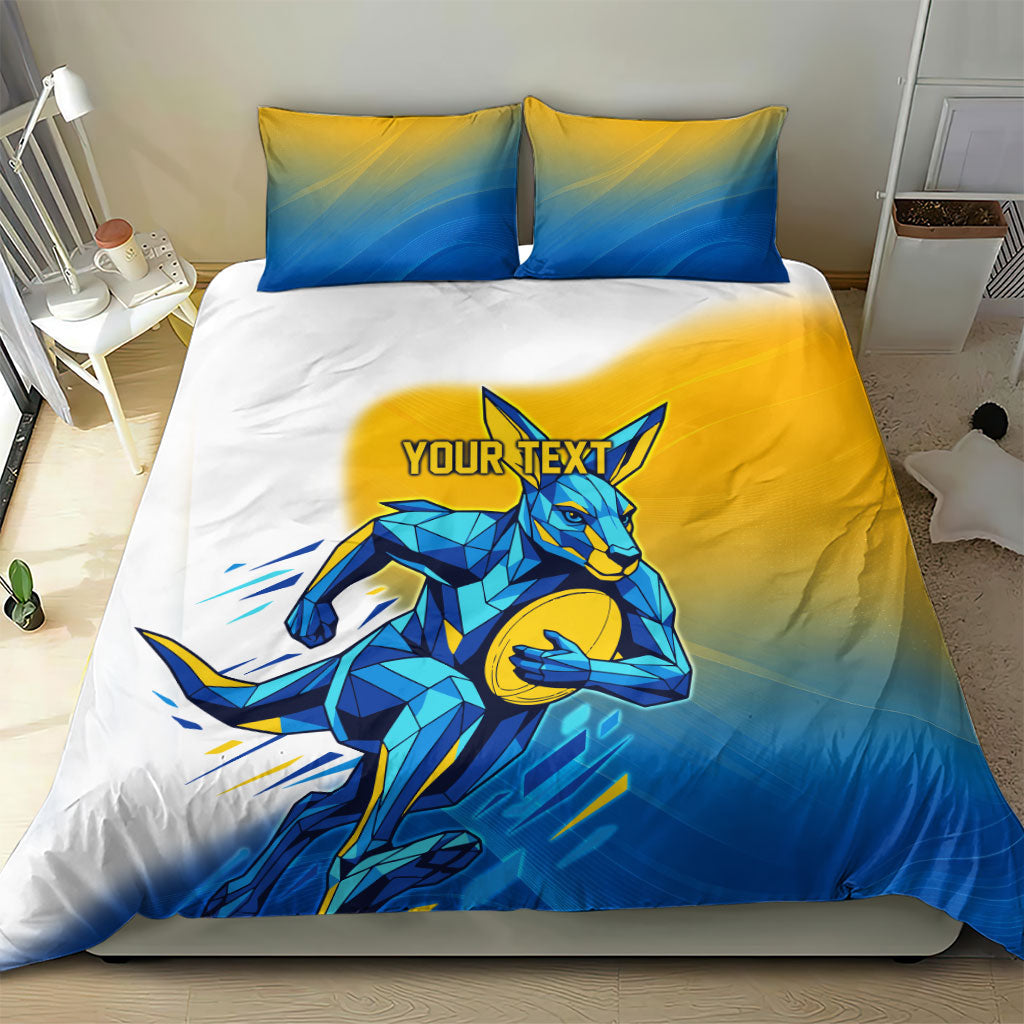 Personalised Australian Oztag Kangaroo Mascot Bedding Set Try Tag Triumph Australia Abstract Geometric