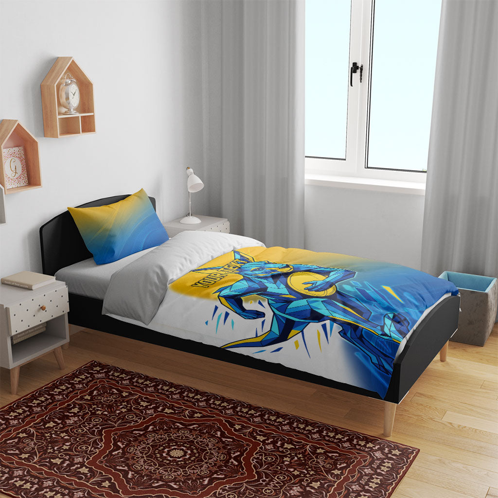 Personalised Australian Oztag Kangaroo Mascot Bedding Set Try Tag Triumph Australia Abstract Geometric