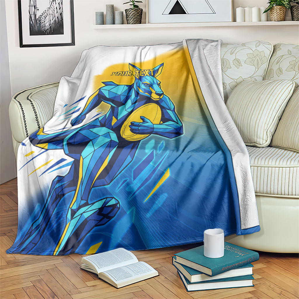Personalised Australian Oztag Kangaroo Mascot Blanket Try Tag Triumph Australia Abstract Geometric