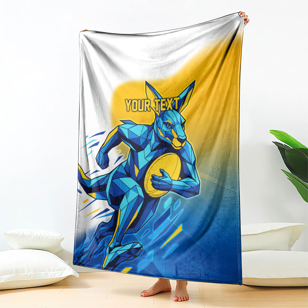 Personalised Australian Oztag Kangaroo Mascot Blanket Try Tag Triumph Australia Abstract Geometric