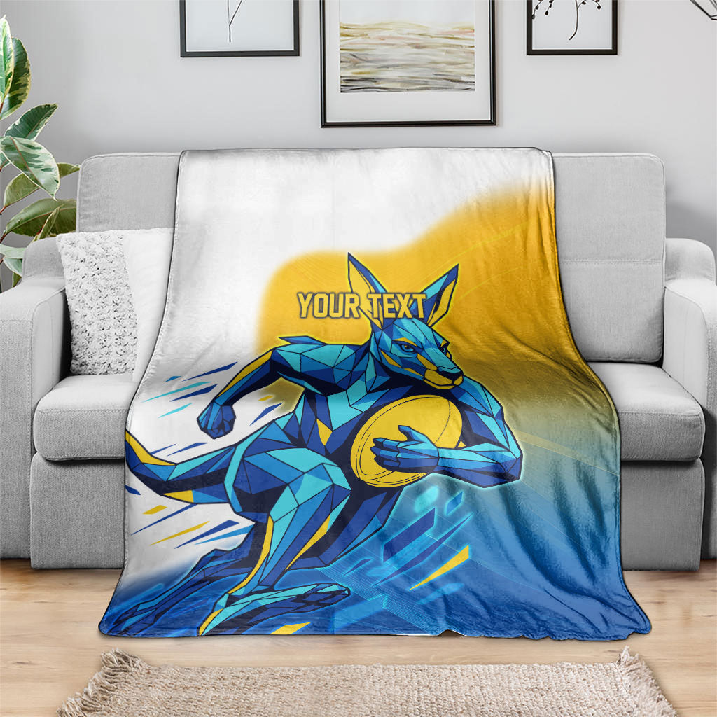 Personalised Australian Oztag Kangaroo Mascot Blanket Try Tag Triumph Australia Abstract Geometric