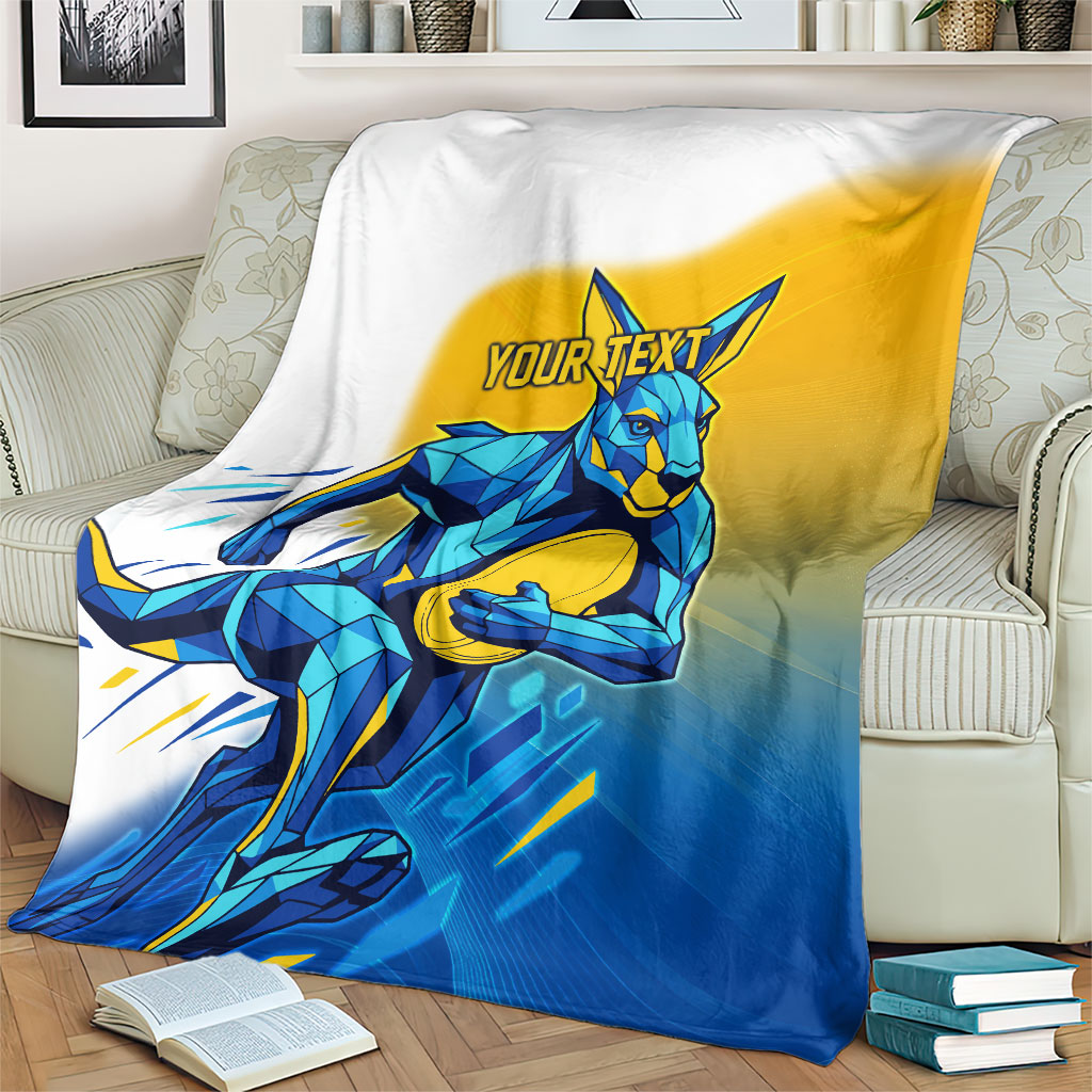 Personalised Australian Oztag Kangaroo Mascot Blanket Try Tag Triumph Australia Abstract Geometric