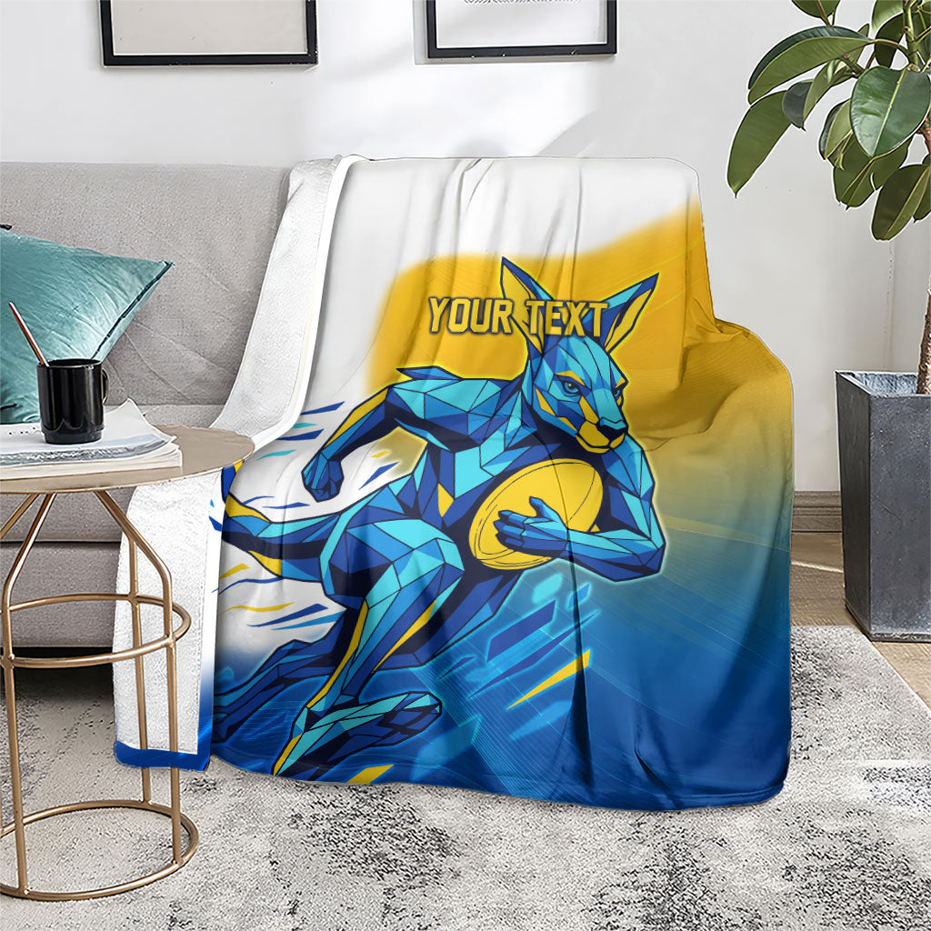 Personalised Australian Oztag Kangaroo Mascot Blanket Try Tag Triumph Australia Abstract Geometric