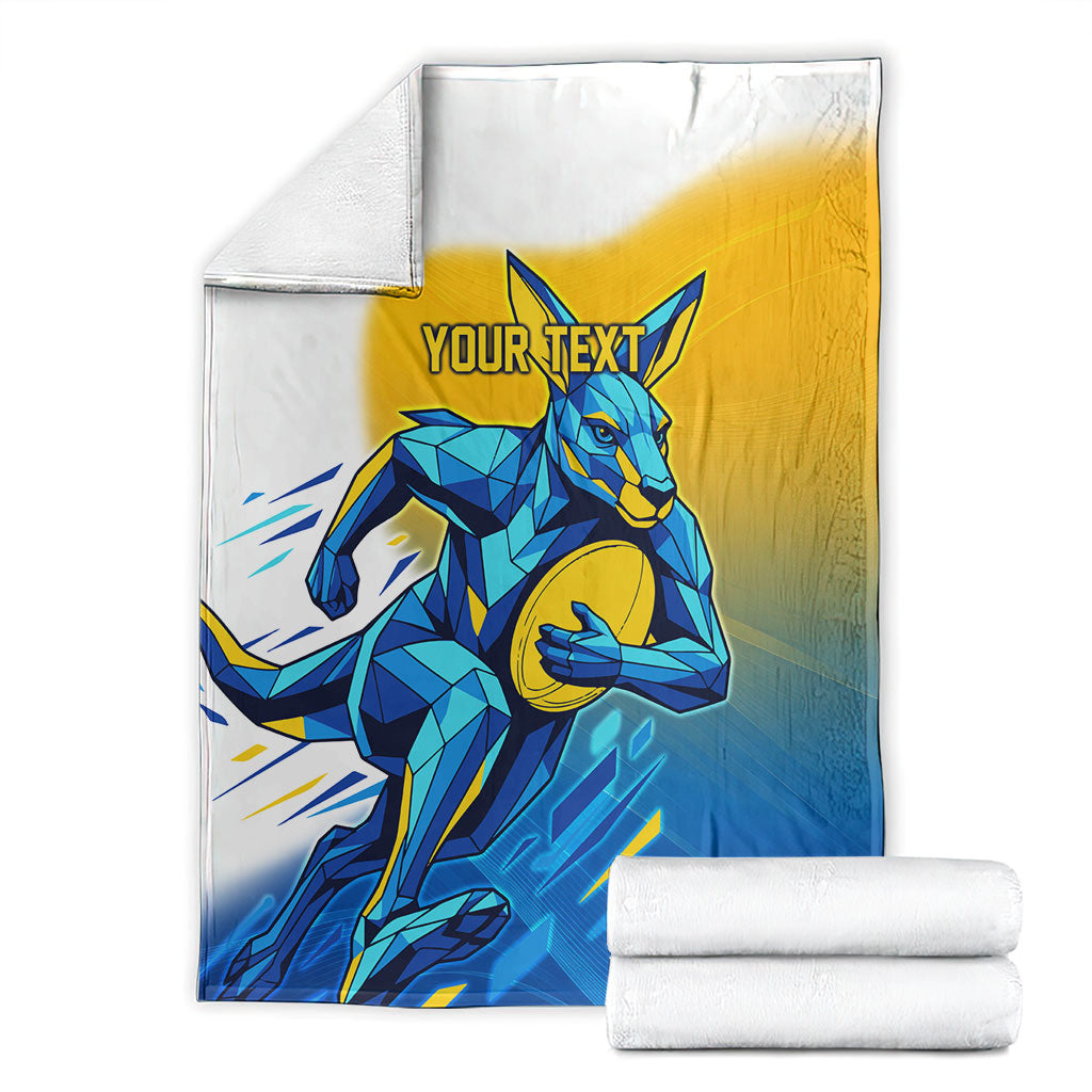 Personalised Australian Oztag Kangaroo Mascot Blanket Try Tag Triumph Australia Abstract Geometric