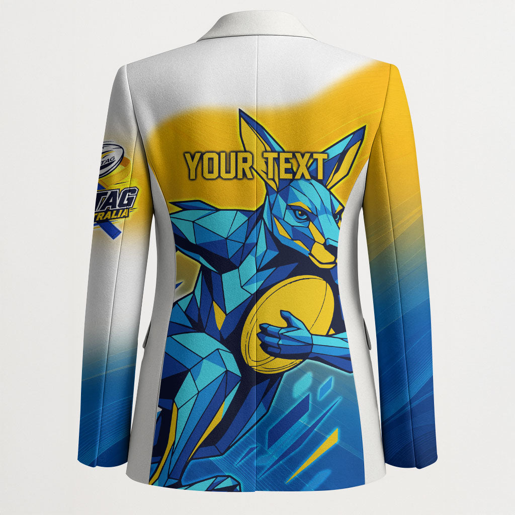 Personalised Australian Oztag Kangaroo Mascot Blazer Try Tag Triumph Australia Abstract Geometric