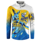 Personalised Australian Oztag Kangaroo Mascot Button Sweatshirt Try Tag Triumph Australia Abstract Geometric