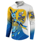 Personalised Australian Oztag Kangaroo Mascot Button Sweatshirt Try Tag Triumph Australia Abstract Geometric